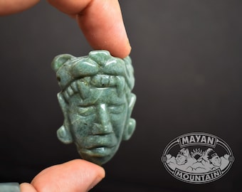 Mayan BURIAL MASK // Maya Face // JADEITE Jade // Necklace Pendant // Guatemalan Guatemala