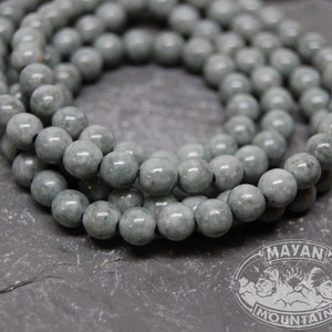 LOT OF 10 // Green Speckled Mint  //  Guatemalan Jadeite Jade //  6 mm Beads