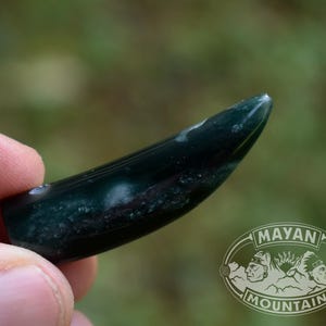 DARK BLUE // Tooth Claw Jaguar Pendant // Guatemalan Jadeite Jade //  Mayan Mountain