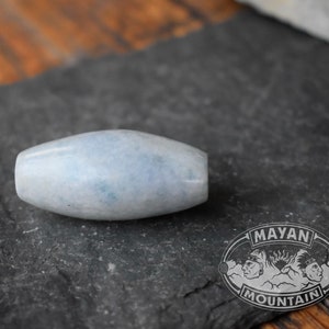 NEW! // HUGE BARREL Tube Bead // Purple Blue Guatemalan Lilac Lila Jade // Jadeite Mayan Mountain // Large hole