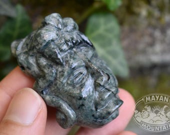 Mayan BURIAL MASK // Maya Face // JADEITE Jade // Necklace Pendant // Guatemalan Guatemala