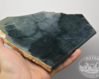 LARGE PRINCESA SLAB // Very Translucent // Deep Color // Rough Guatemalan Jadeite Jade // Mayan Mountain