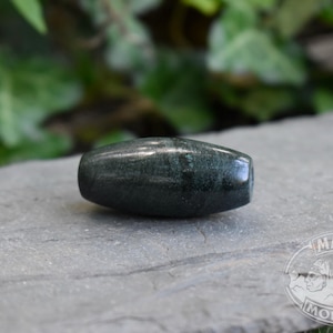 HUGE BARREL Tube Bead // Dark Guatemalan Jaguar Green Jade // Jadeite Mayan Mountain // Large hole