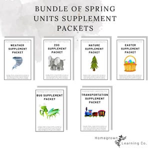 BUNDLE of Spring Supplement Packets (Pre-K/Kindergarten)