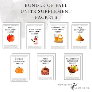 BUNDLE of Fall Supplement Packets (Pre-K/Kindergarten)