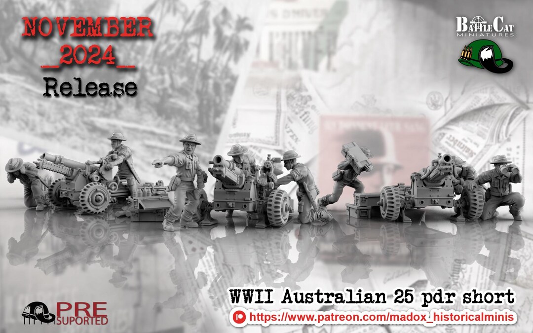 Australian 25PDR Short Artillery Gun for 28mm WW2 Wargaming - Etsy
