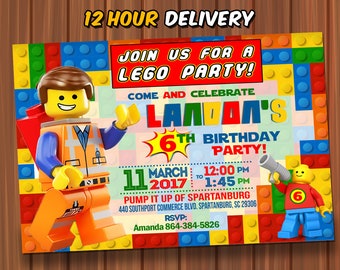Lego Invitations Etsy