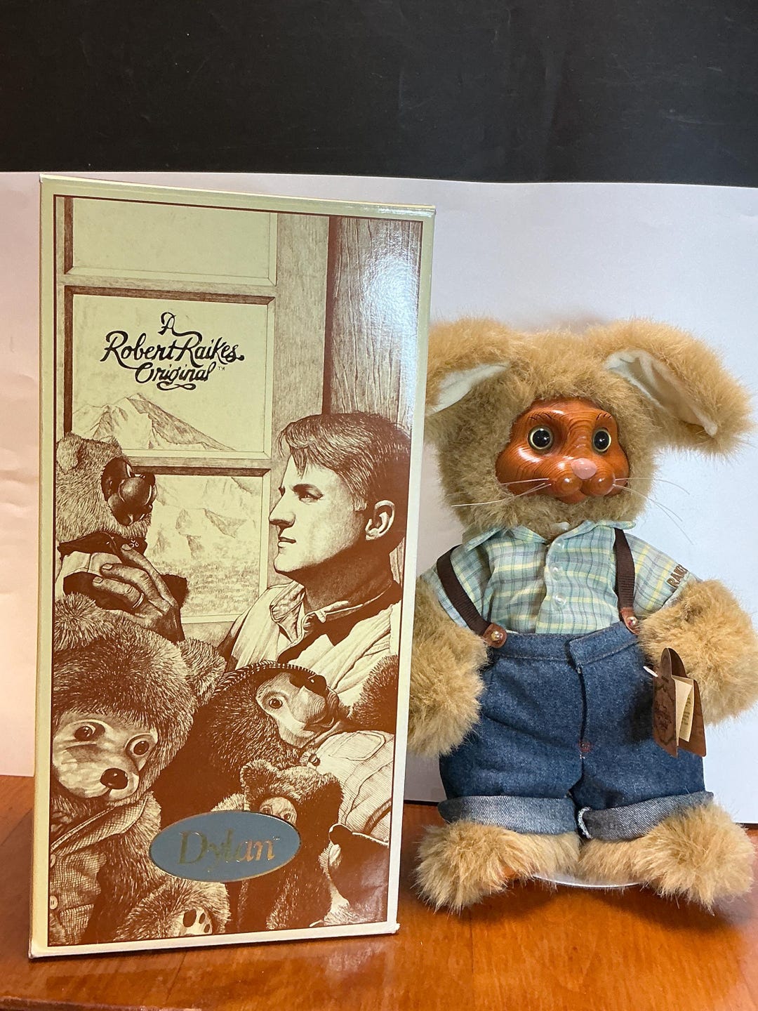 Vintage Robert Raikes Wooden Face Bunny Doll