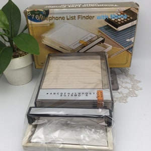 Vintage Retro Telephone List Finder with Memo, Mid Century, Flip Top, NOS, Hong Kong No. 396