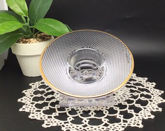 Kosta Boda Tealight Clear Crystal Gold Rim Tealight Candle Holder Hand Painted Gilding