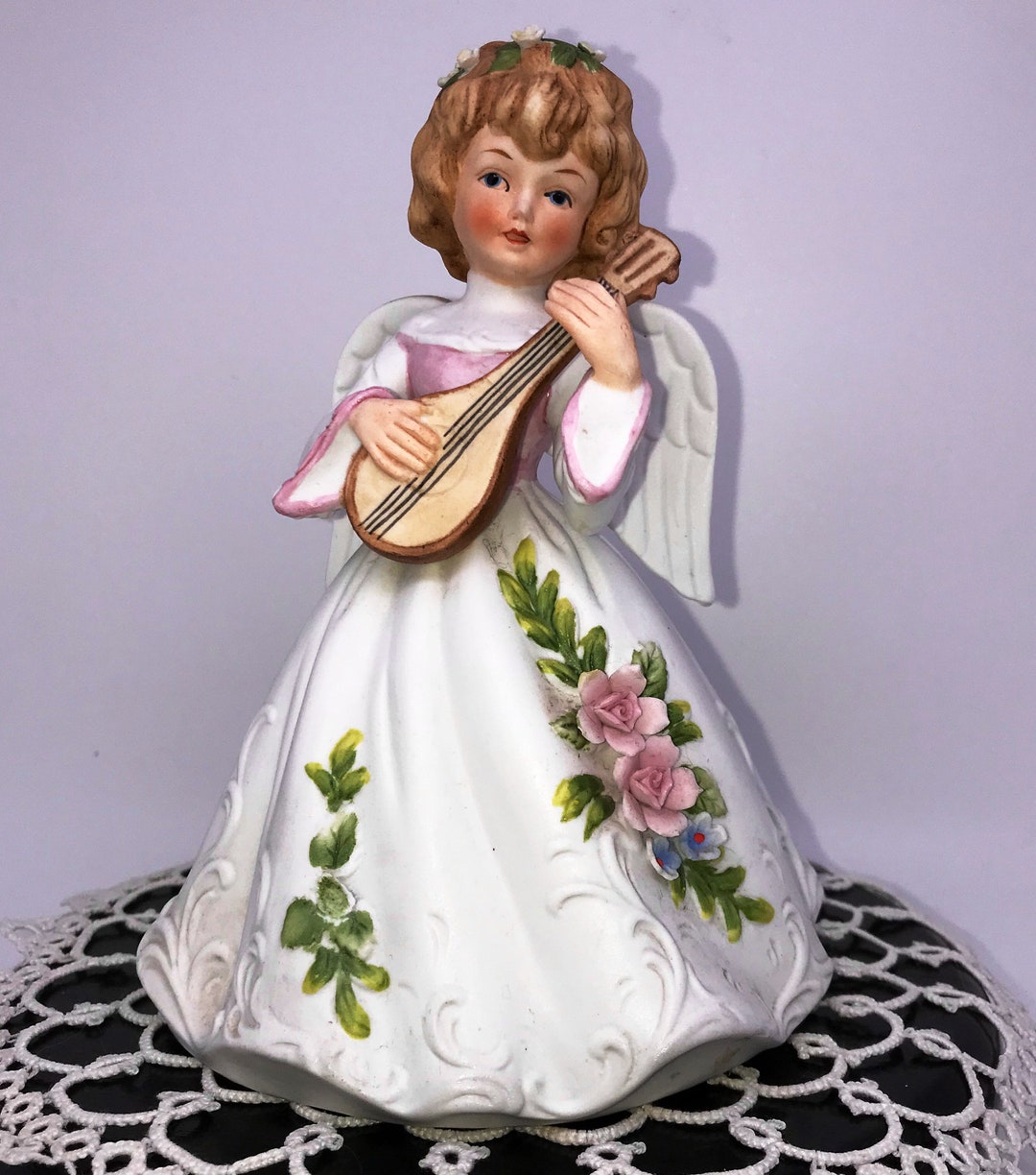 Vintage 1974 Ceramic Bergman & Anderson Figural Hand Painted Angel