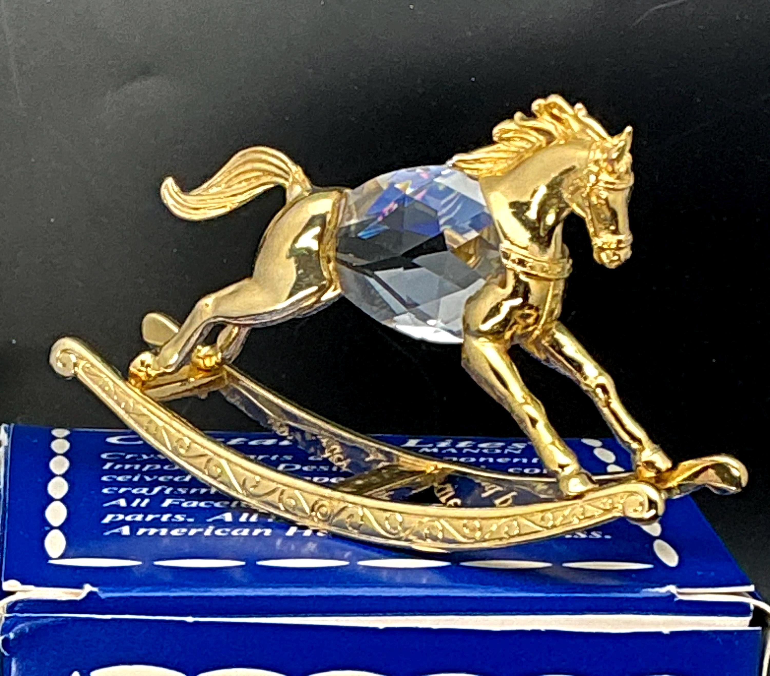 Manon 1984 Gold Plated & Crystalペガサス Manon 1984 Gold Plated & Crystal Miniature Pegasus Figurine