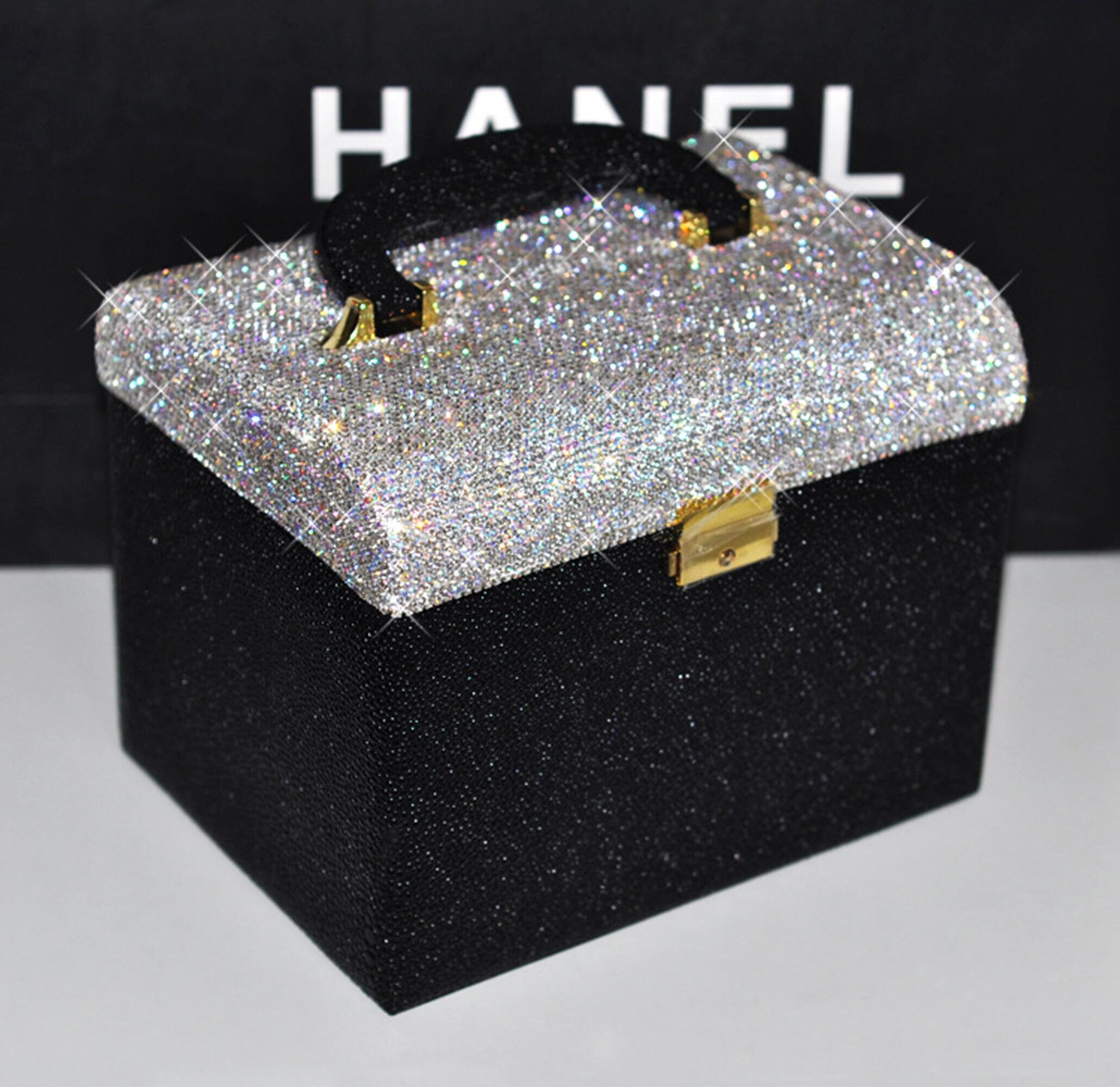 Luxury Diamondstudded Portable Cosmetic Case Portable Etsy UK