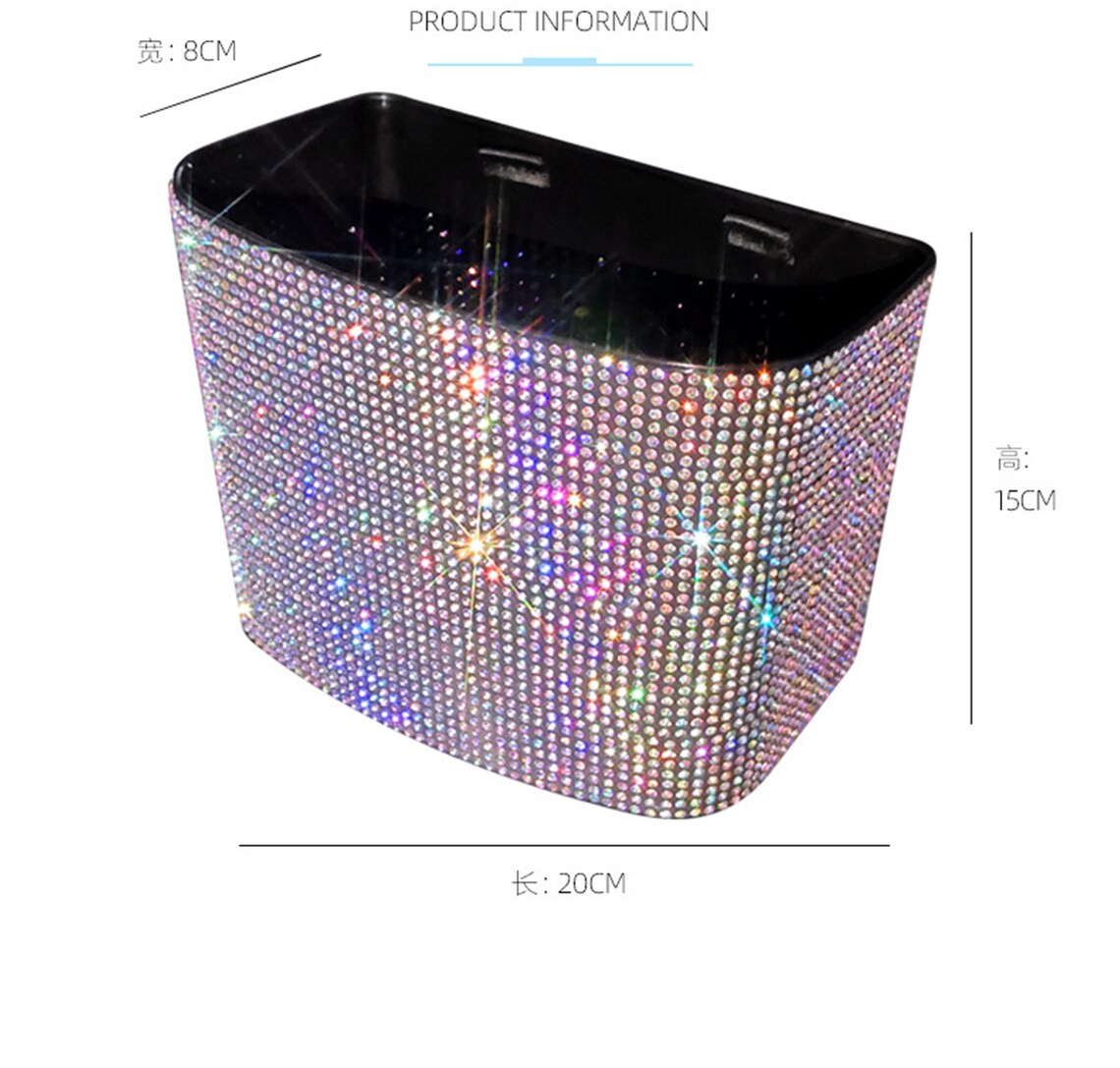 Luxury Bing Glitter Diamond Car Garbage Can Sparkle Etsy