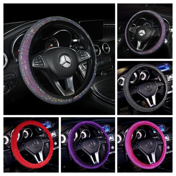 Funda Para Volante De Coche Con Cristales Brillantes Bling Para Mujeres  Auto Car