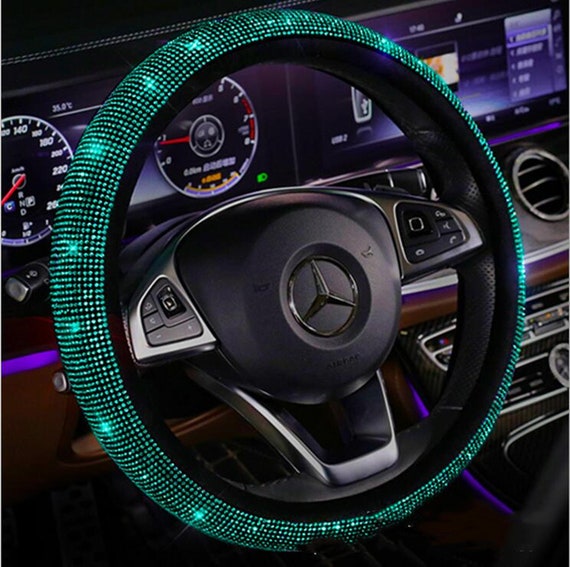 Pink Crystal Car Steering Wheel Covers for Girls Ladies Car Accessories  Bling Bling Rhinestone Ashtray Car Interior Decoration