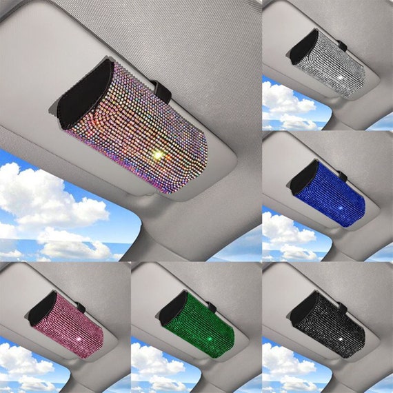 PU Leather Car Sun Visor Storage Box Bling Glitter Diamond Car | Etsy
