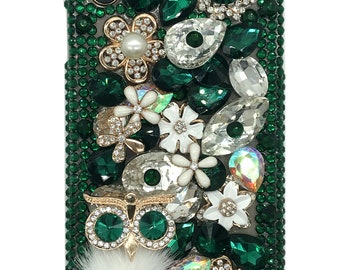 Owl Glitter Sparkle Bling Crystal Rhinestone Case For iPhone 15/14/13/12/11/Galaxy S23/S22/S21/S20/Note 20/10/8/9