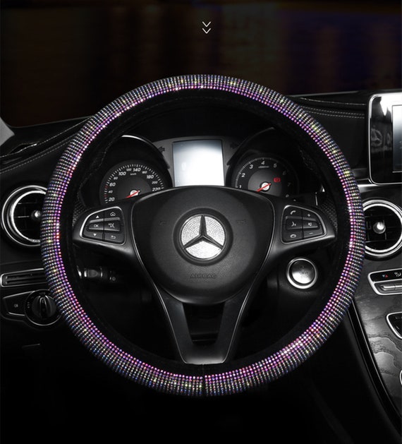 Rhinestone Steering Wheel Cover 15in/Universal Fit