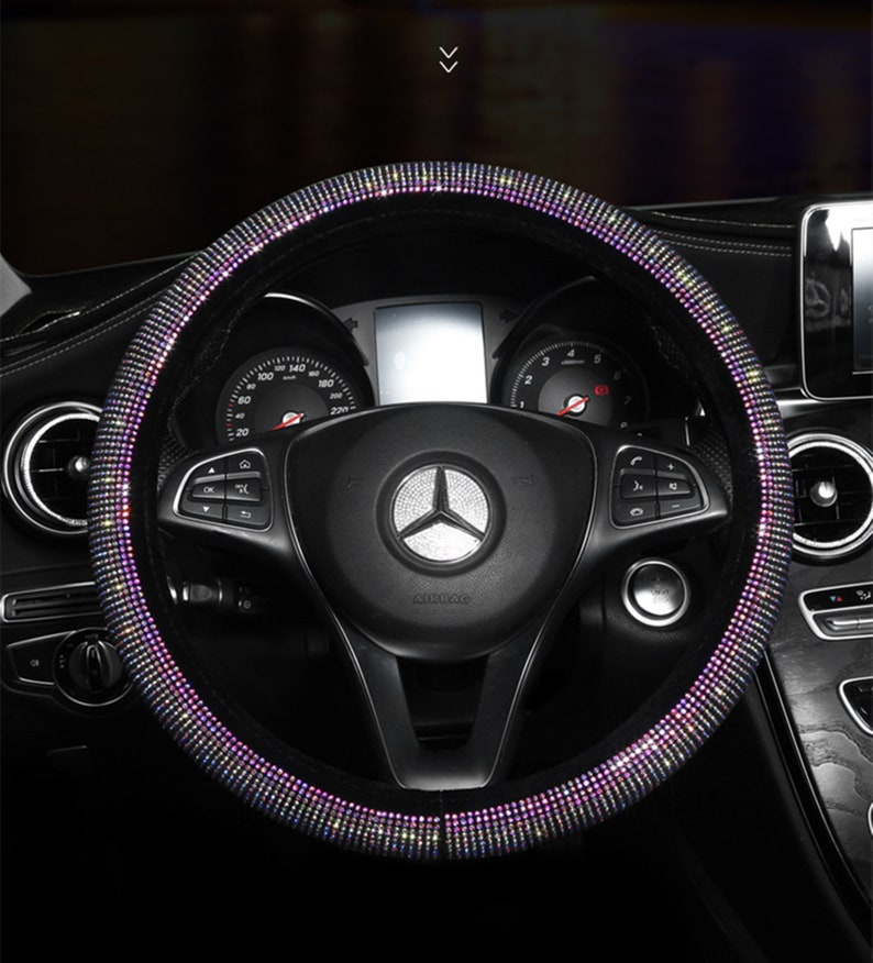 Bling Glitter Diamond Car Steering Wheel Cover Shiny Crystal image 2