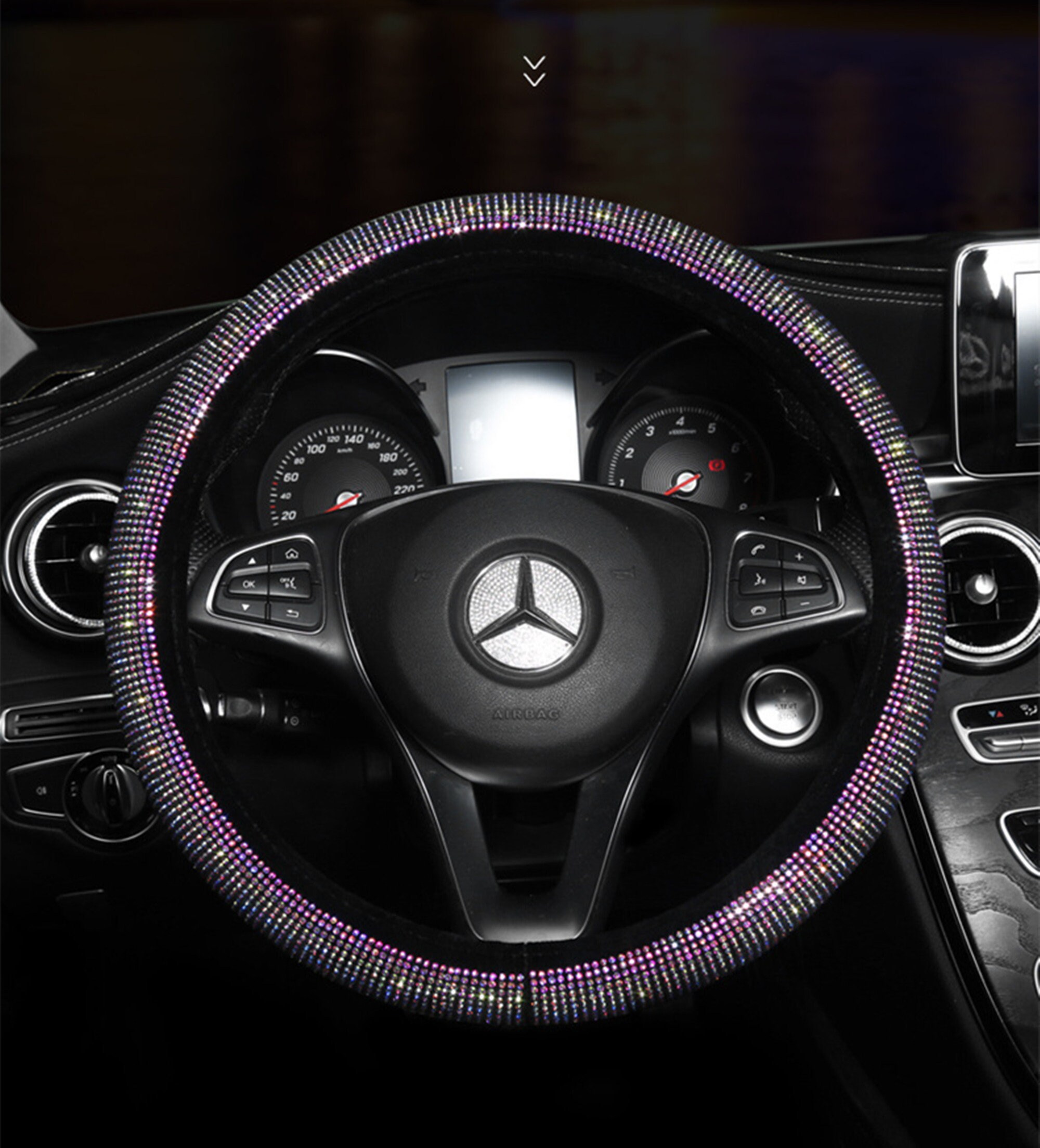 Bling Glitter Diamond Car Steering Wheel Cover Shiny Crystal Etsy Ireland