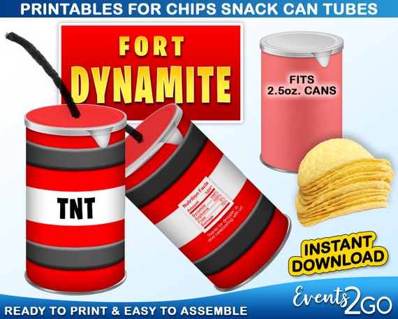 Gamer Dynamite TNT Chips 2.5 Oz Snack Can Labels Wrap ...