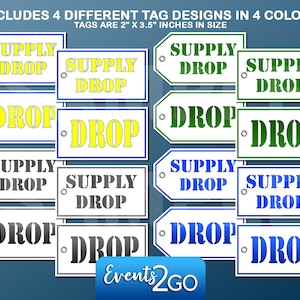 Gamer Supply Drop Party Favor Gift Tags, Battle Military Birthday Party ...