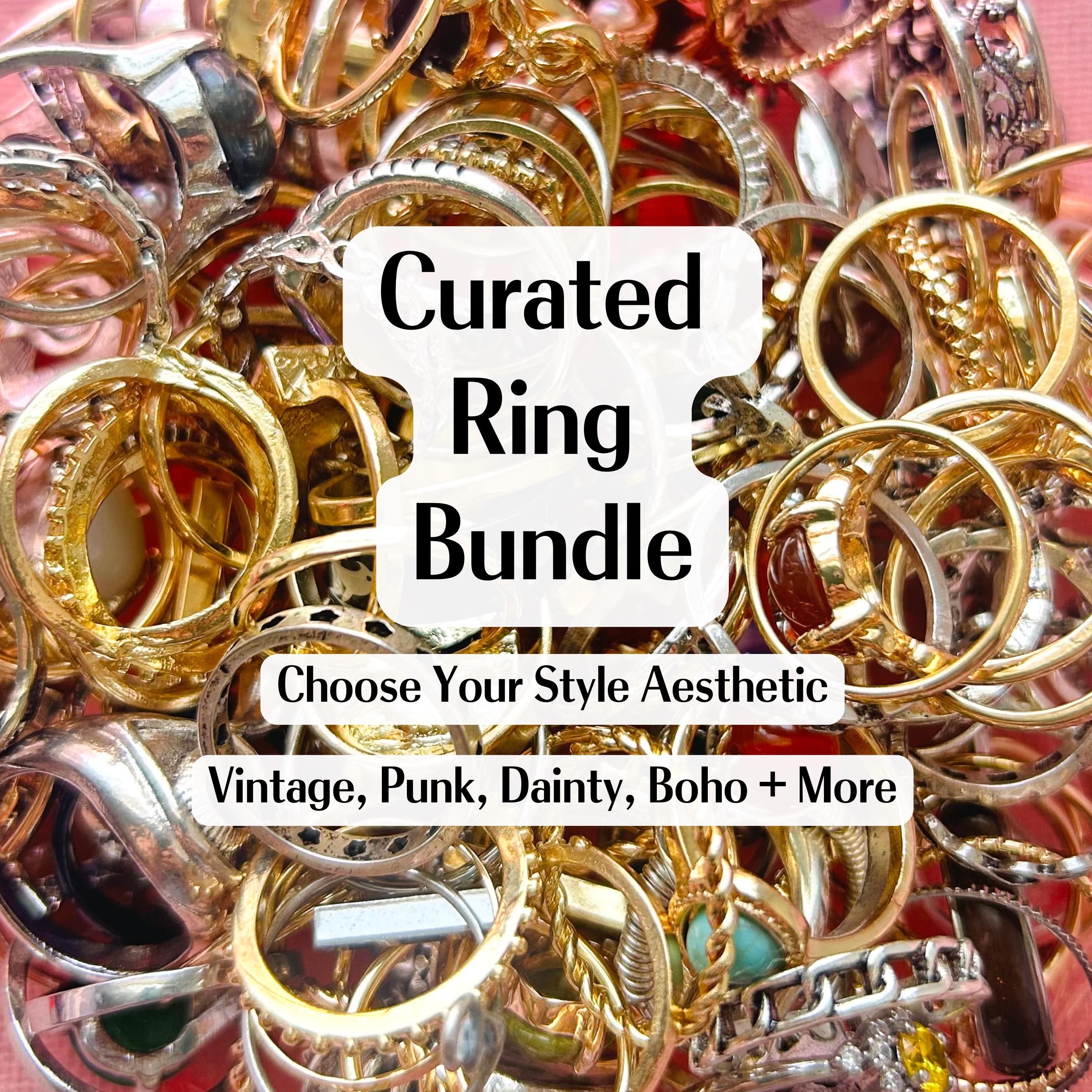 Curated Ring Bundle | Aesthetic Ring Set | Ring Jars | Dainty, Boho, Grunge, Witchy, Statement, Vintage Inspired Jewelry