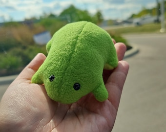 Small frog plush, handmade, multicolored