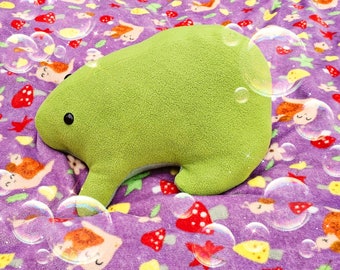Large frog plush, handmade, multicolored