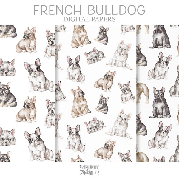French Bulldog Pattern - Etsy