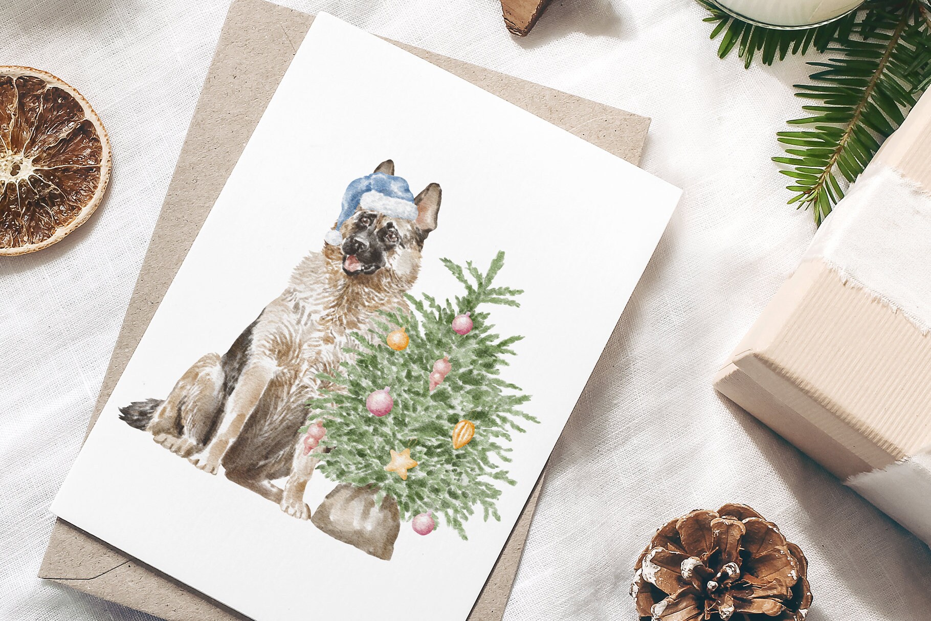 German Shepherd Christmas Dogs Clipart Png Digital Download - Etsy