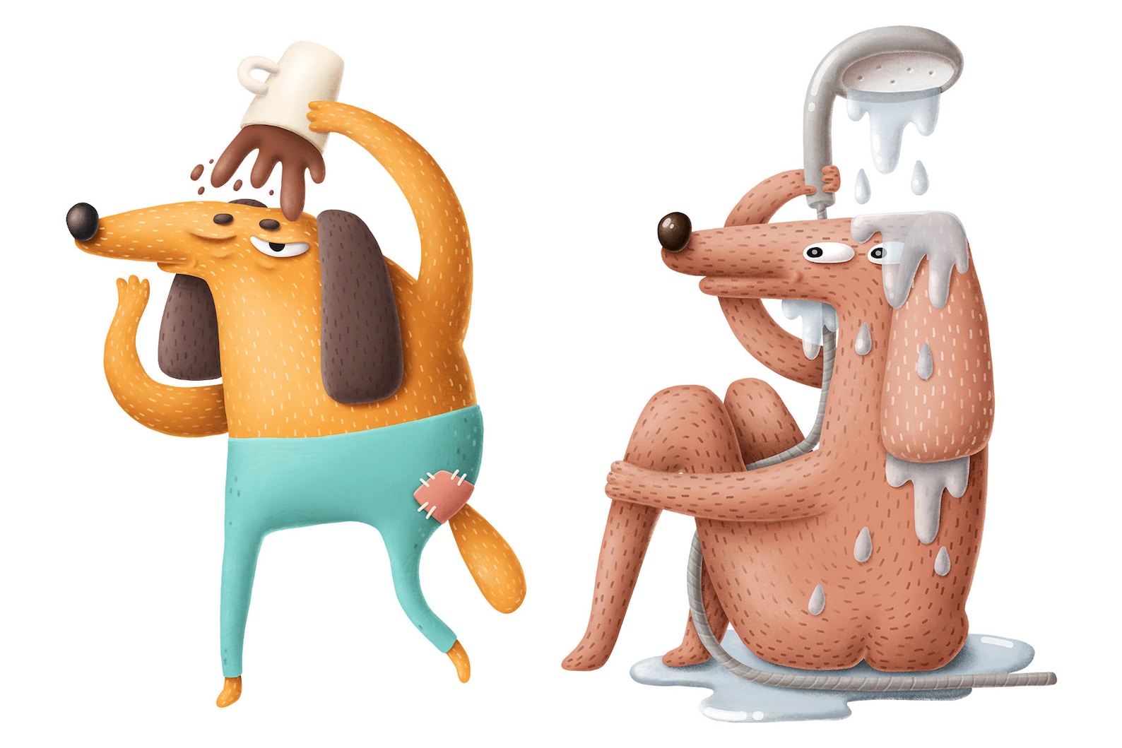 Funny Dog Characters Clipart Digital Download Digital Etsy