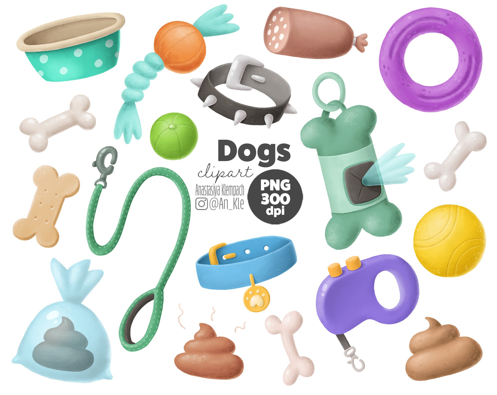 Dog Ball Clipart - Etsy