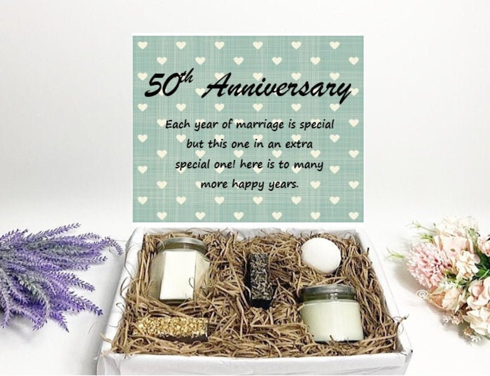 50th Wedding Anniversary Gift Personalised Hamper For Your Etsy