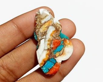 Use For Gold And Silver Jewelry Oyster Turquoise Coffin Shape 29x18x4 Cabochon Best Quality Oyster Turquoise Mohave 23 Ct Loose Gemstone