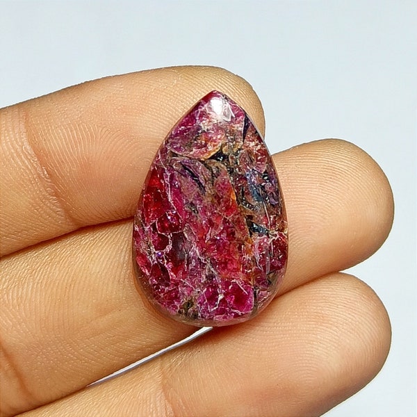 Amazing! Quality Eudialyte Cabochon / Edulite Cabochon Gemstone / Pear Shape Cabochon / Polished Cabochon /  17Ct