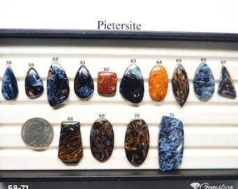 AAA Grade Pietersite Cabochon Gemstone – Blue Brown Chatoyant Crystal for Jewelry Making