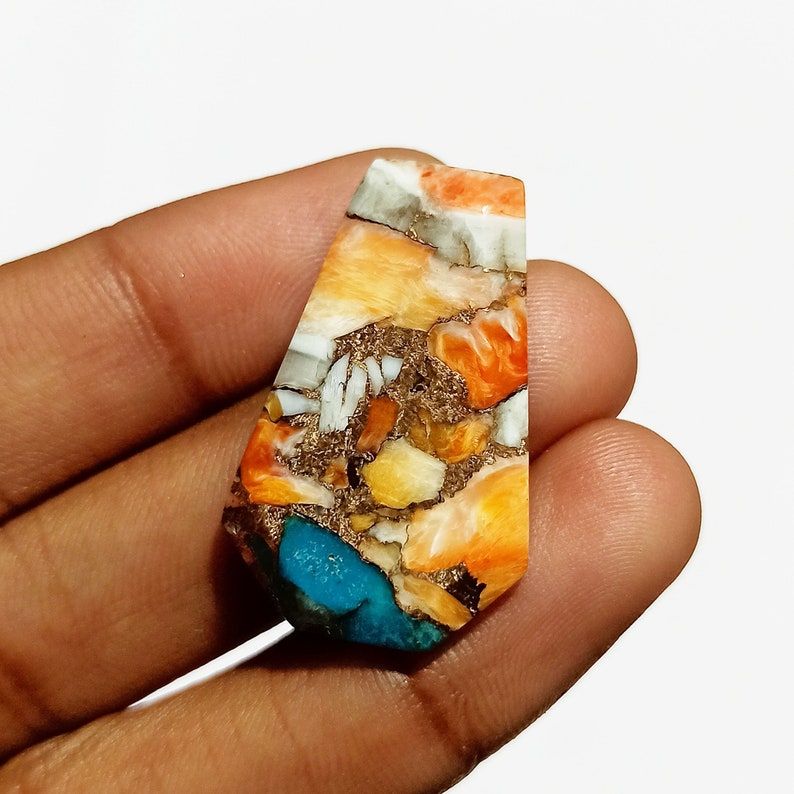 Use For Gold And Silver Jewelry Oyster Turquoise Coffin Shape 29x18x4 Cabochon Best Quality Oyster Turquoise Mohave 23 Ct Loose Gemstone