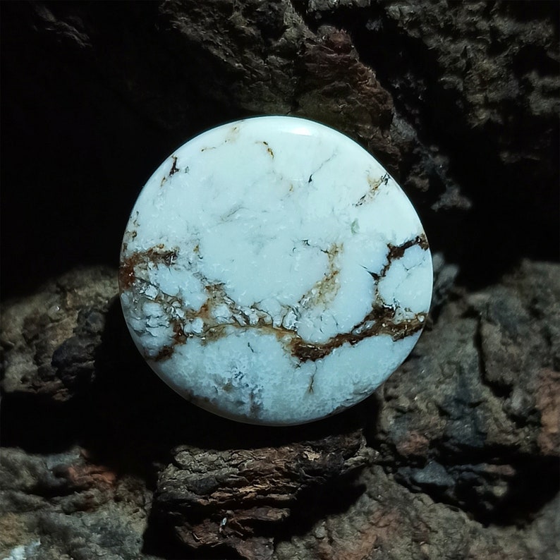 23X23X5 Round Shape Magnesite Semi Precious Magnesite Gemstone High Quality Magnesite Cabochon 24.5 Ct For Wire Wrapping Jewelry