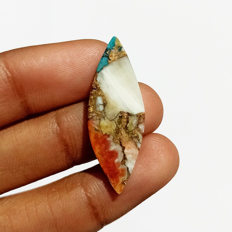 For Making Unisex Jewelry Oyster Turquoise Marquise Shape 31x11x3 Size Handmade Cabochon Oyster Turquoise Mohave 9 Ct Loose Gemstone