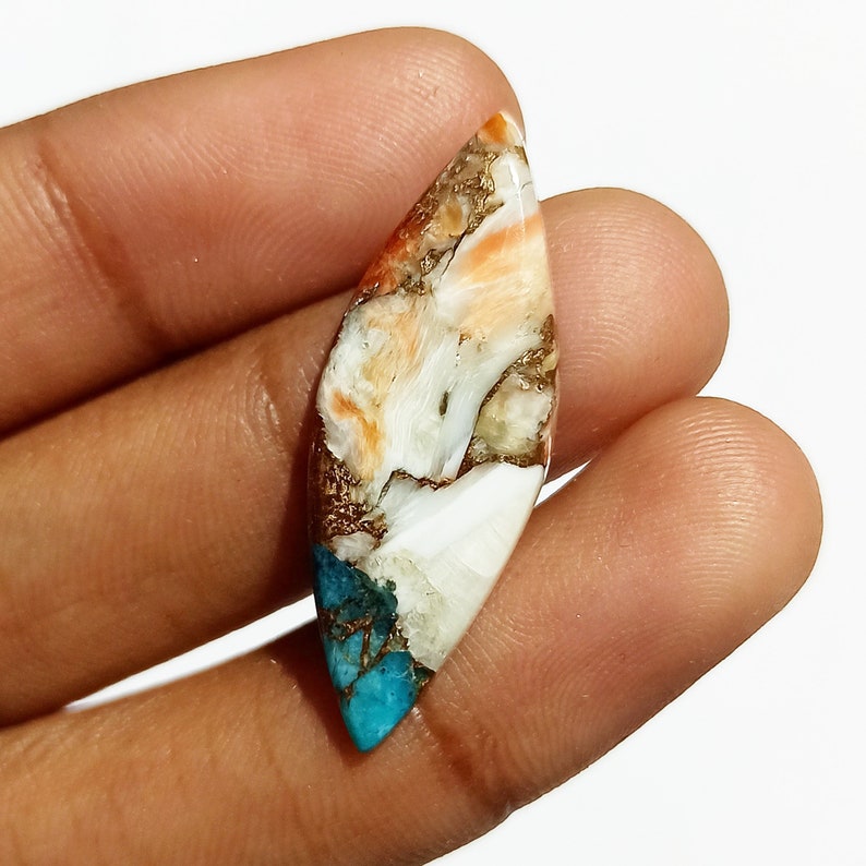 For Making Unisex Jewelry Oyster Turquoise Marquise Shape 31x11x3 Size Handmade Cabochon Oyster Turquoise Mohave 9 Ct Loose Gemstone