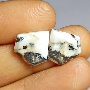 Par de pedras preciosas turquesa búfalo Par de cabochões turquesa búfalo Formato extravagante 8 quilates 14x14x3 mm Pedra preciosa solta para colecionadores