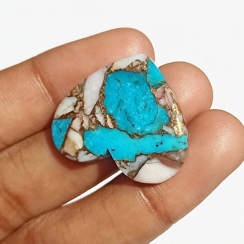 Use For Healing Power Pink Turquoise 19.5 Ct Handmade Cabochon Beautiful Heart Shape Pink Opal Turquoise 23x26x4 Size Healing Gemstone