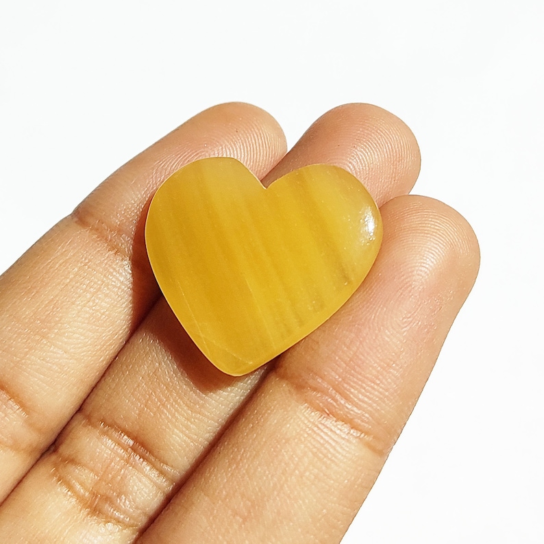 For Sterling Silver Pendant Yellow Aragonite Size 21x23x5 Cabochon Beautiful Heart Shape Yellow Aragonite 18 Ct Semi Precious Gemstone