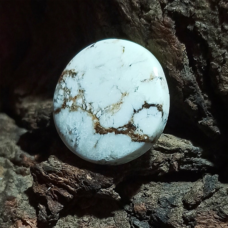 23X23X5 Round Shape Magnesite Semi Precious Magnesite Gemstone High Quality Magnesite Cabochon 24.5 Ct For Wire Wrapping Jewelry