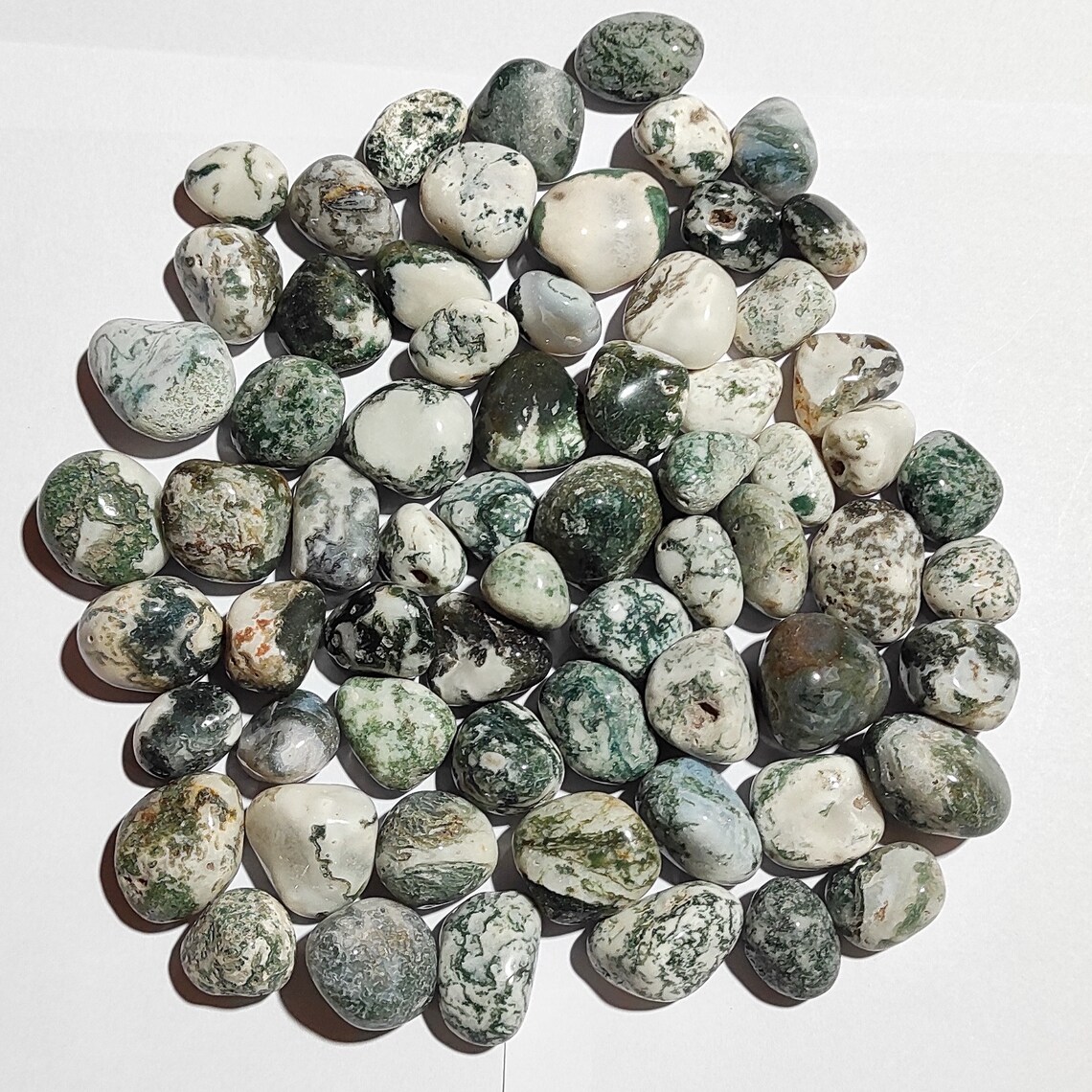 Average Quality Green Moss Agate Tumbled Gemstone Unique | Etsy