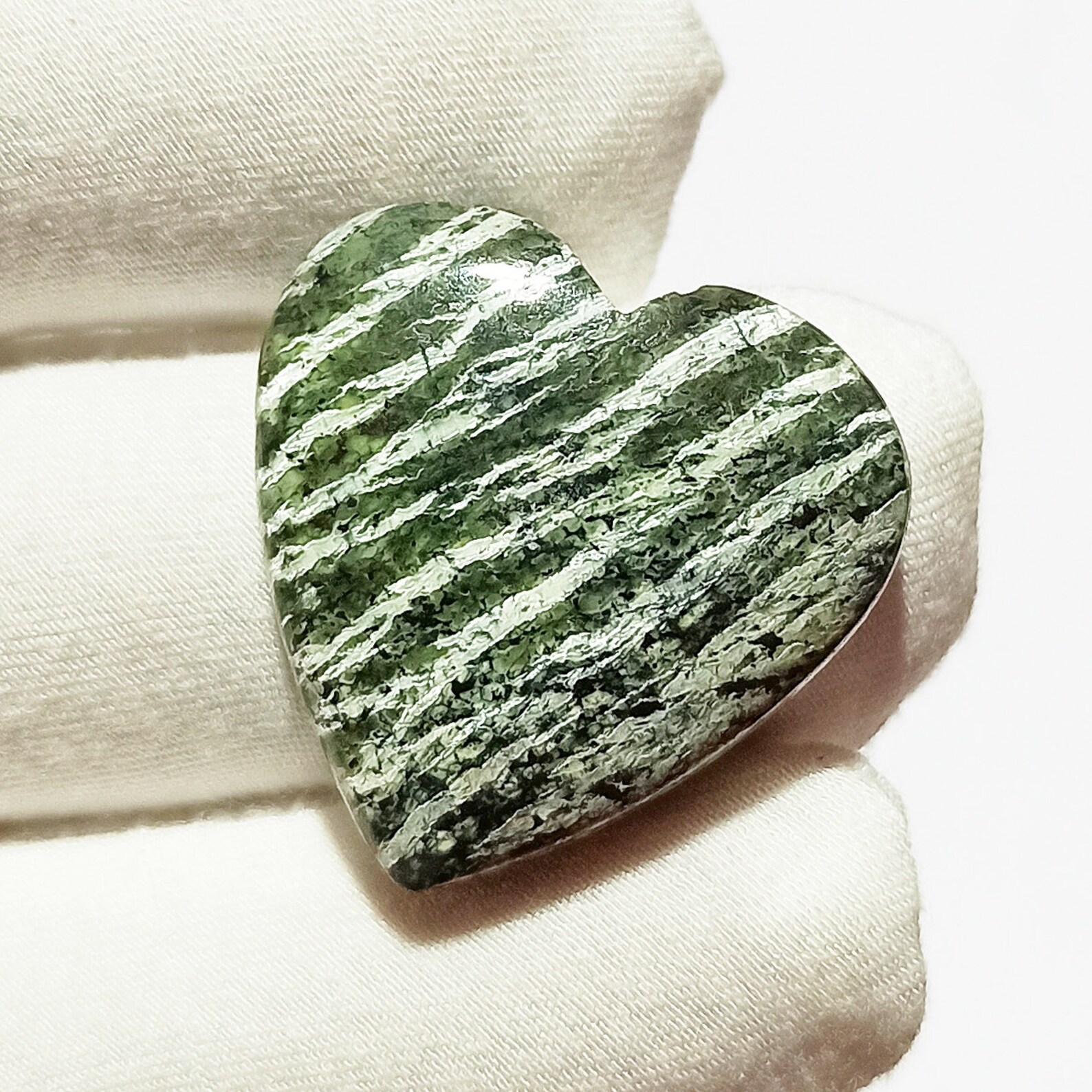 22 Ct Green Zebra Jasper Healing Gemstone Cabochon Hand | Etsy