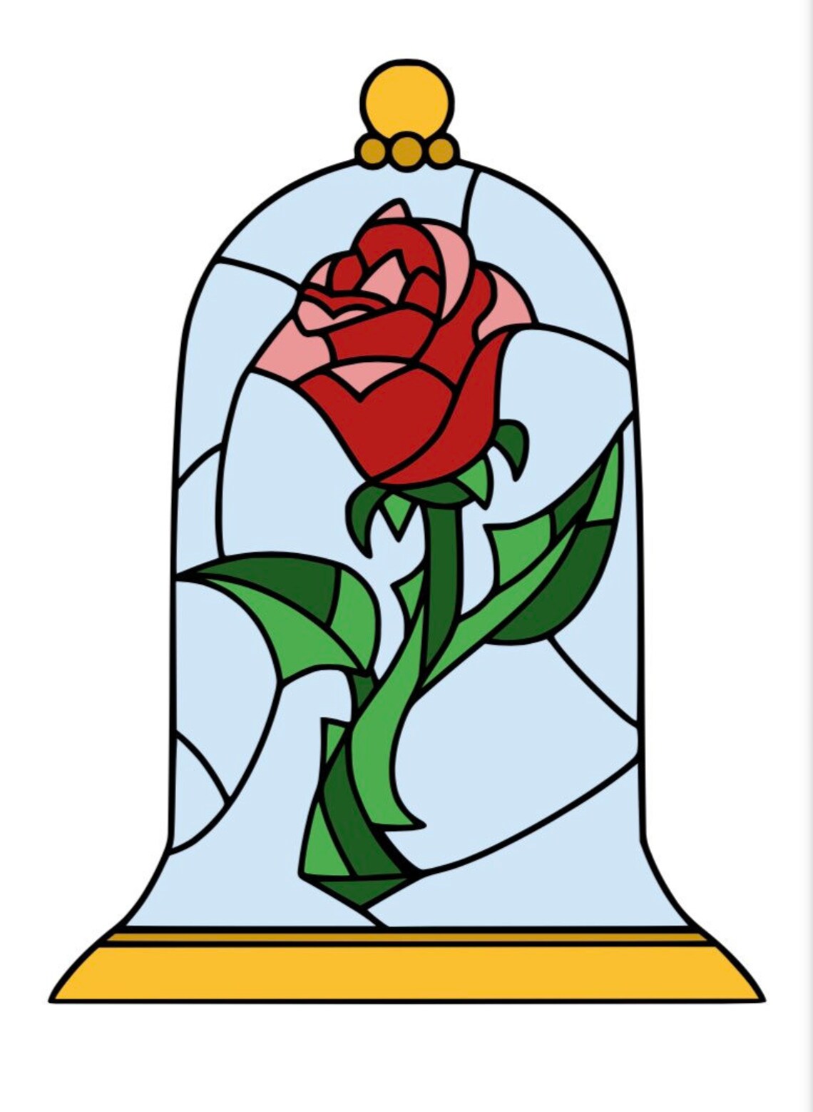 Disneys Beauty and the Beast Enchanted Rose Layered Vinyl Etsy