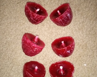 6 Scented Berry Shaped Candles | Small Recycled Wax Candles w/ Scent